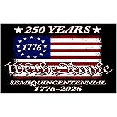 250th Anniversary USA Flag Sticker Bumper Car Decal Patriotic American United States 1776-2026 250 Years Black