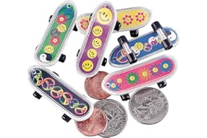 Fun Express Mini 60’s Retro Skateboards - Colorful Toy Skateboards Party Favors Gifts School Prizes Events Playtime Fun - Classic 1960’s Design for Kids & Adults - Collecting & Displaying - 36 Pieces