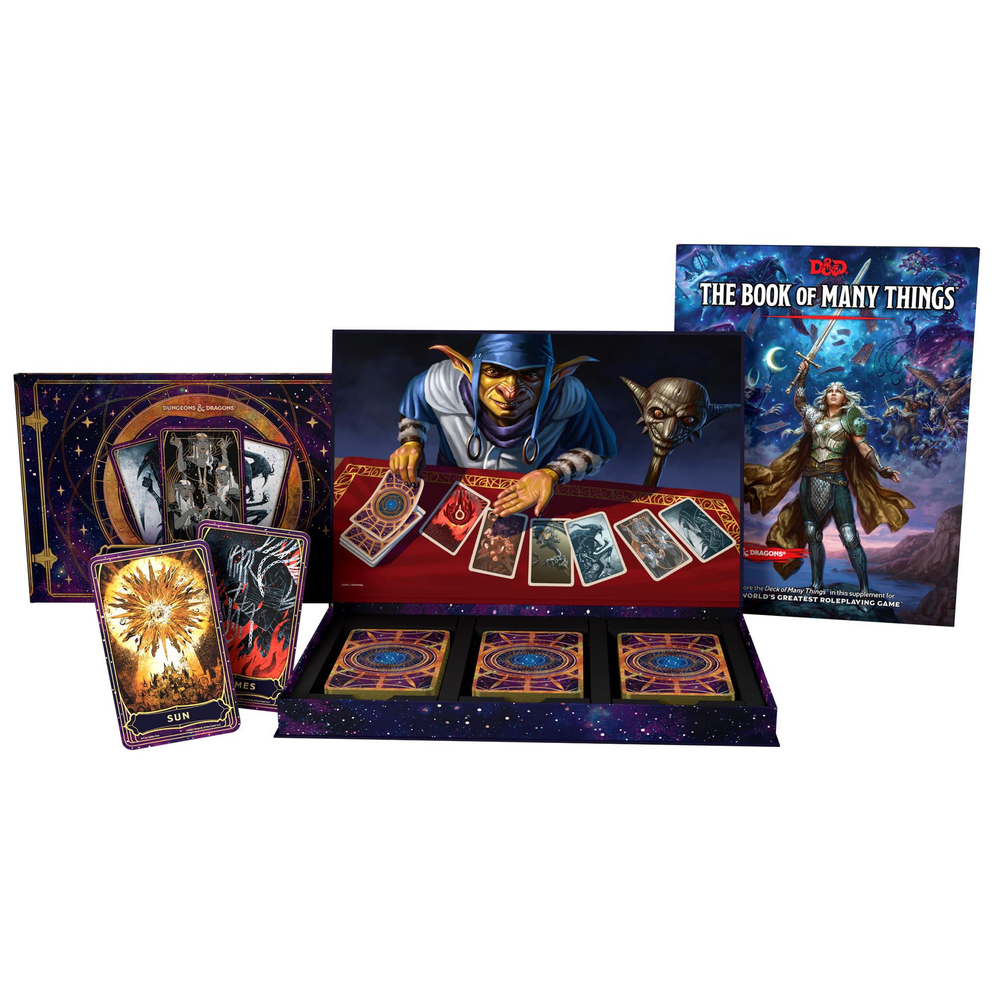 Dungeons & Dragons The Deck of Many Things - Includes The Book of Many Things (D&D Expansion Book), 66-Card Deck of Many Things + Card Reference Guide