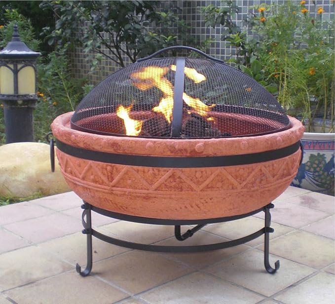 Azteca Gas Fire Pit in Terra Cotta Amazon.ca Patio, Lawn & Garden