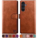 SUANPOT Compatible with Samsung Galaxy A16 5G Wallet case with RFID Blocking Credit Card Holder,Flip Book PU Leather Protective Cover Women Men for Samsung A16 Phone case Light Brown