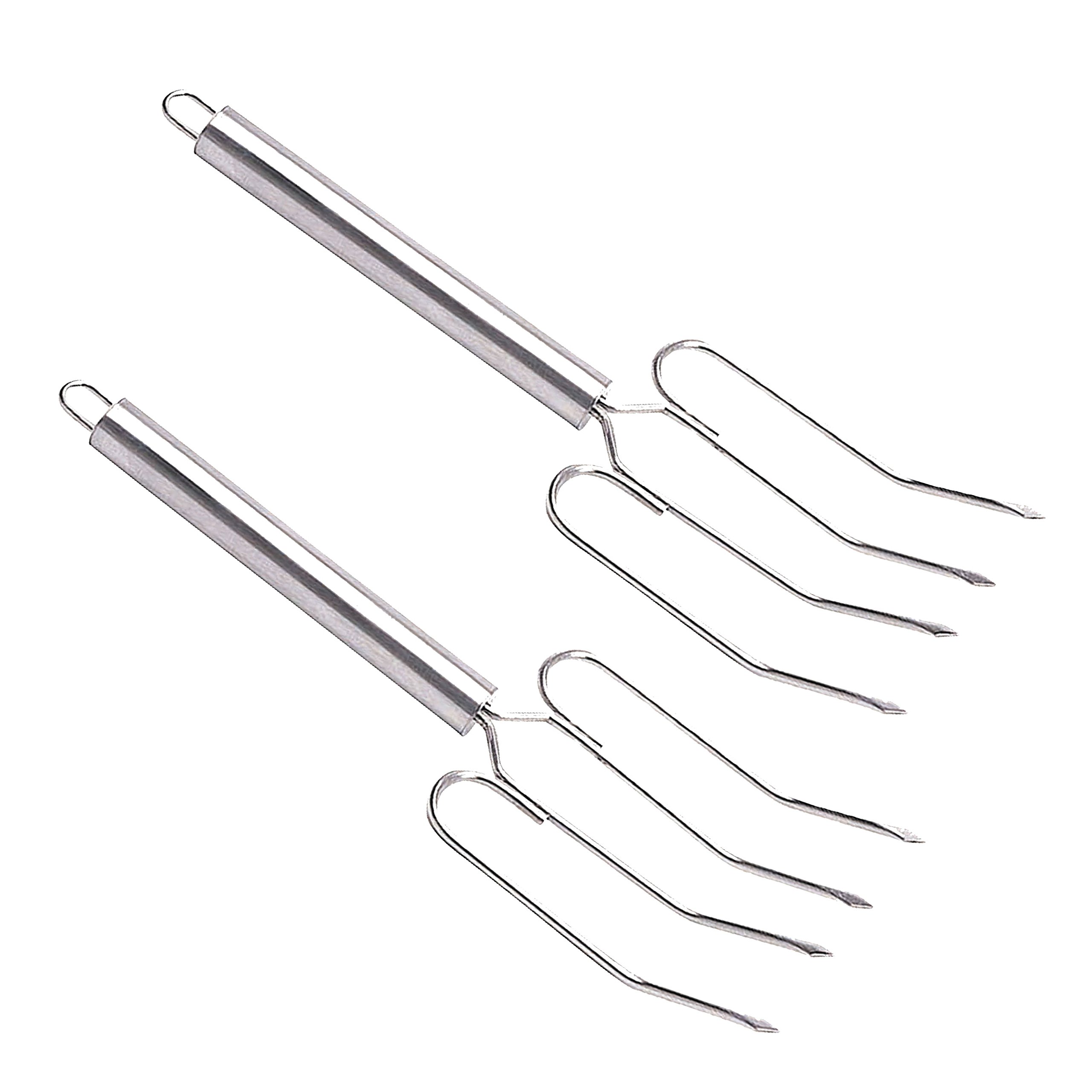 MasterClass Stainless Steel Meat Lifting Forks (Set of 2), Silver
