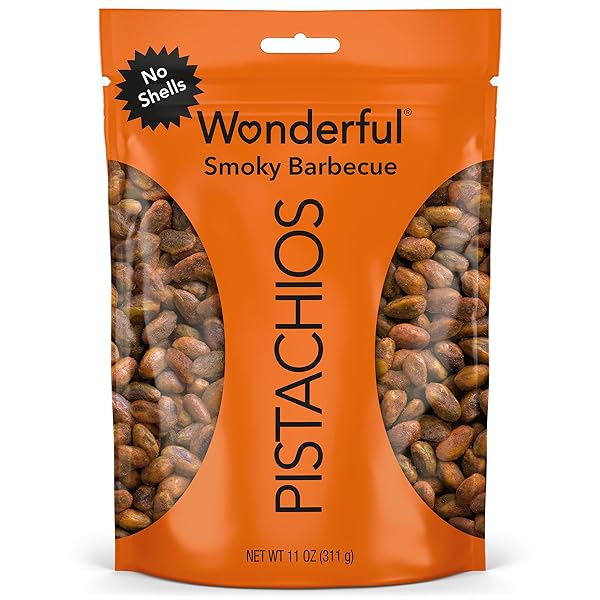 WONDERFUL PISTACHIOS NO SHELLS, SMOKY BARBECUE FLAVORED NUTS,...