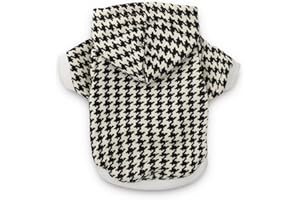 DroolingDog Dog Hoodie Pet Sweatshirt for Dog Houndstooth Girl Dog Clothes for Small Dogs Girl, Small