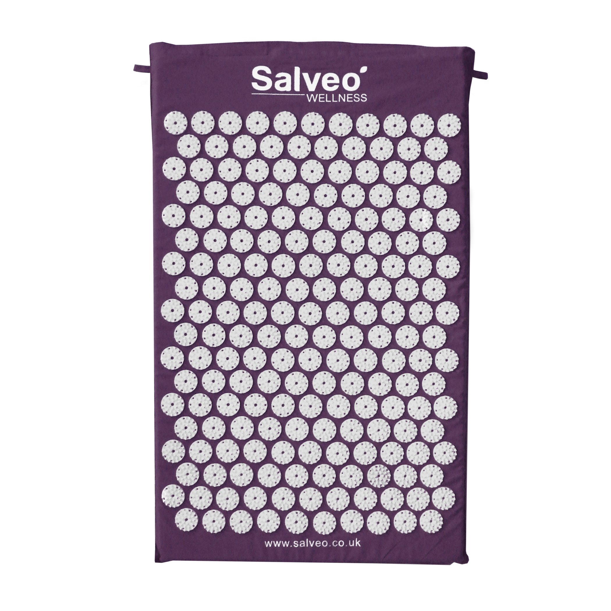 Salveo Acupressure Mat (Purple) Massage Mat Acupuncture Mat Spikey Nail Spike Shakti Mat UK Shiatsu Mat Back Pain Meditation Mat Wellbeing Stress Relief Relaxation Pressure Point Sleep Aids For Adults