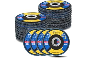 panlen Zirconia Flap Discs 4-1/2 for Angle Grinder, 40/60/80/120 Grit Assorted, 20 Pack Angled T29 Abrasive Grinding Wheel for Sanding, Stock and Rust Removal, Finishing, Deburring