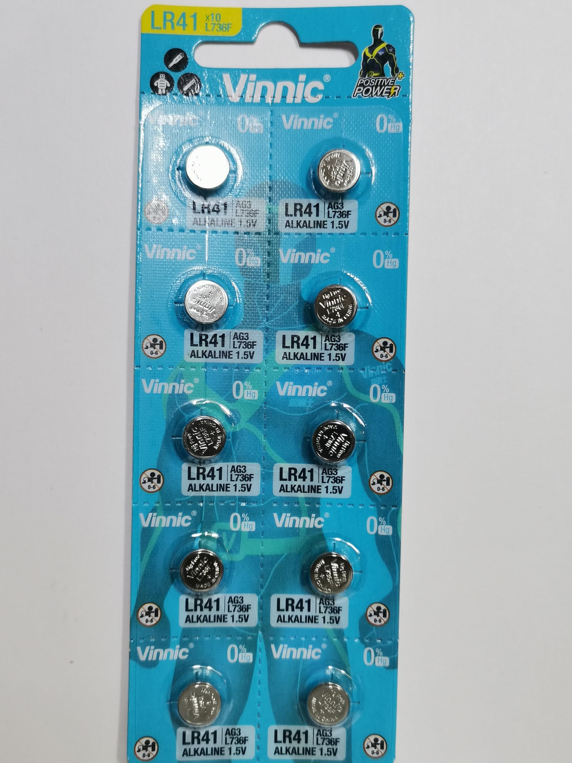 Vinnic L736-C10 AG3 Alkaline Coin Cell(10x)