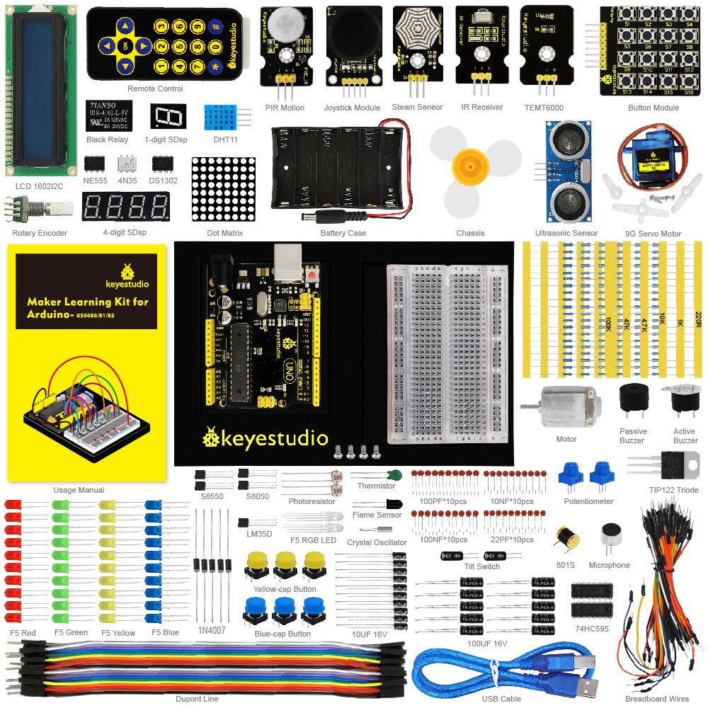 Keyestudio eléctrica Starter Kit con uno r LCD Servo Motor de Joystick Receptor