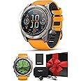 Garmin Fenix 8 AMOLED Sapphire (51mm, Titanium/Spark Orange) Multisport GPS Smartwatch Gift Box Bundle - 1.4" Touchscreen, Built-in LED Flashlight with PlayBetter Charger, Screens, Adapter, Case
