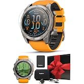 Garmin Fenix 8 (Spark Orange, 51mm) AMOLED Sapphire GPS Watch Gift Box | 24/7 Health &amp; Wellness, Built-In LED Flashlight, Speaker &amp; Mic | Includes PlayBetter Charger, Screens, Adapter &amp; Case