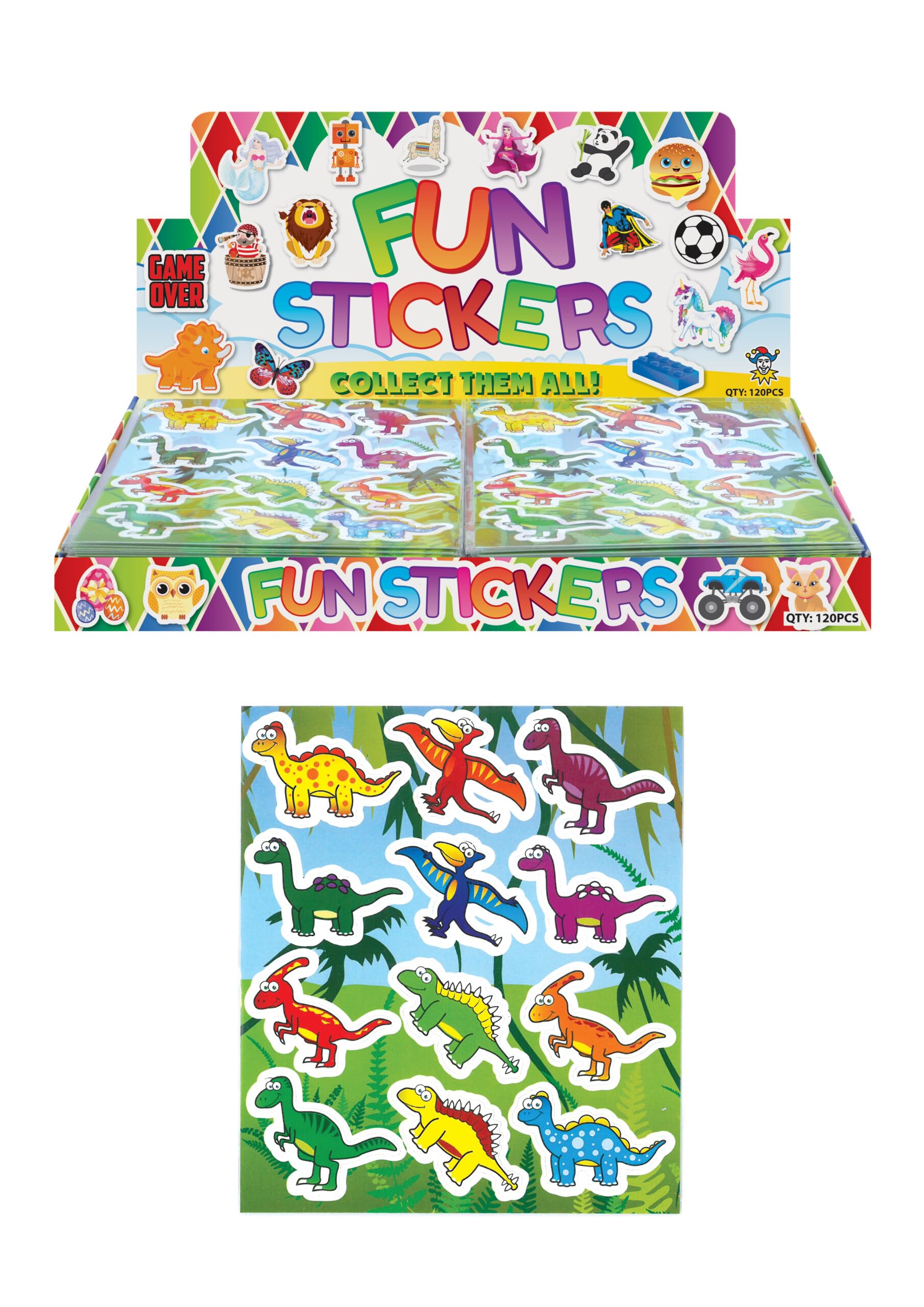 HENBRANDT 72 Stickers (6 Sheets) Dinosaur Stickers Boys Girls Party Favours Party Bags Fillers Piñata Decoration Art & Craft Toys