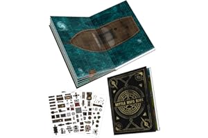 CZYY DND Battle Map Book – 32 Reusable Dry/Wet Erase Mats with 100+ Scenery Decals, 1" Grid & Lay-Flat Binding - Portable RPG