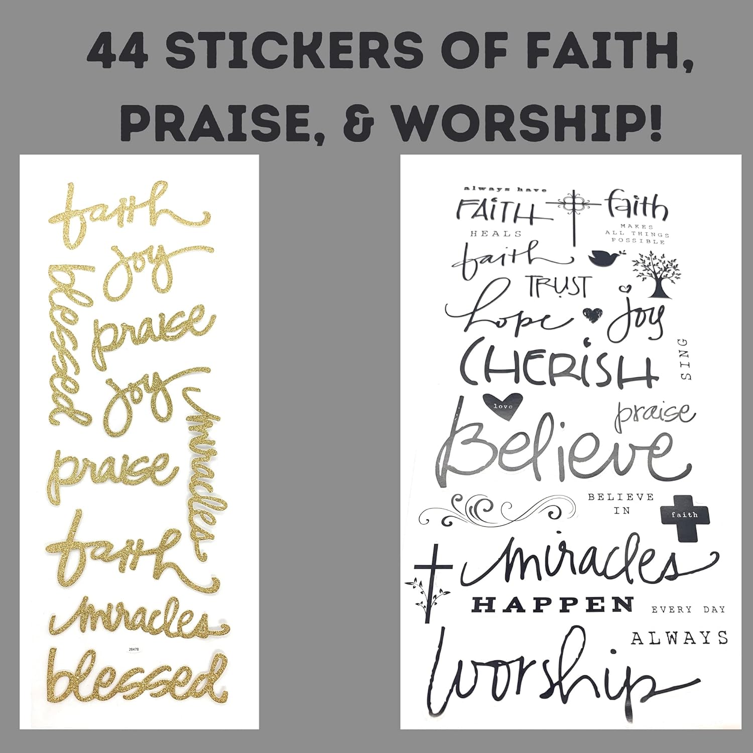 PaperPassion - Faith & Family Memories Scrapbook Kit | Religious Scrapbooking Theme Faith Stickers | Scrapbooking Supplies | Illustrated Faith Bible Journaling Supplies