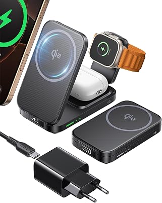 3 en 1 Chargeur Induction, 15W Qi2 Chargeur sans Fil Magnétique