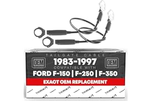T1A Tailgate Cable Replacement Set, Left & Right Side - Compatible with 1983-1996 Ford F-150, 83-97 F-250, 97 F-250 HD, 83-97 F-350 - Tail Gate Support Cable Straps, Metal 21-1/8" Long - E3TZ 9943052-B