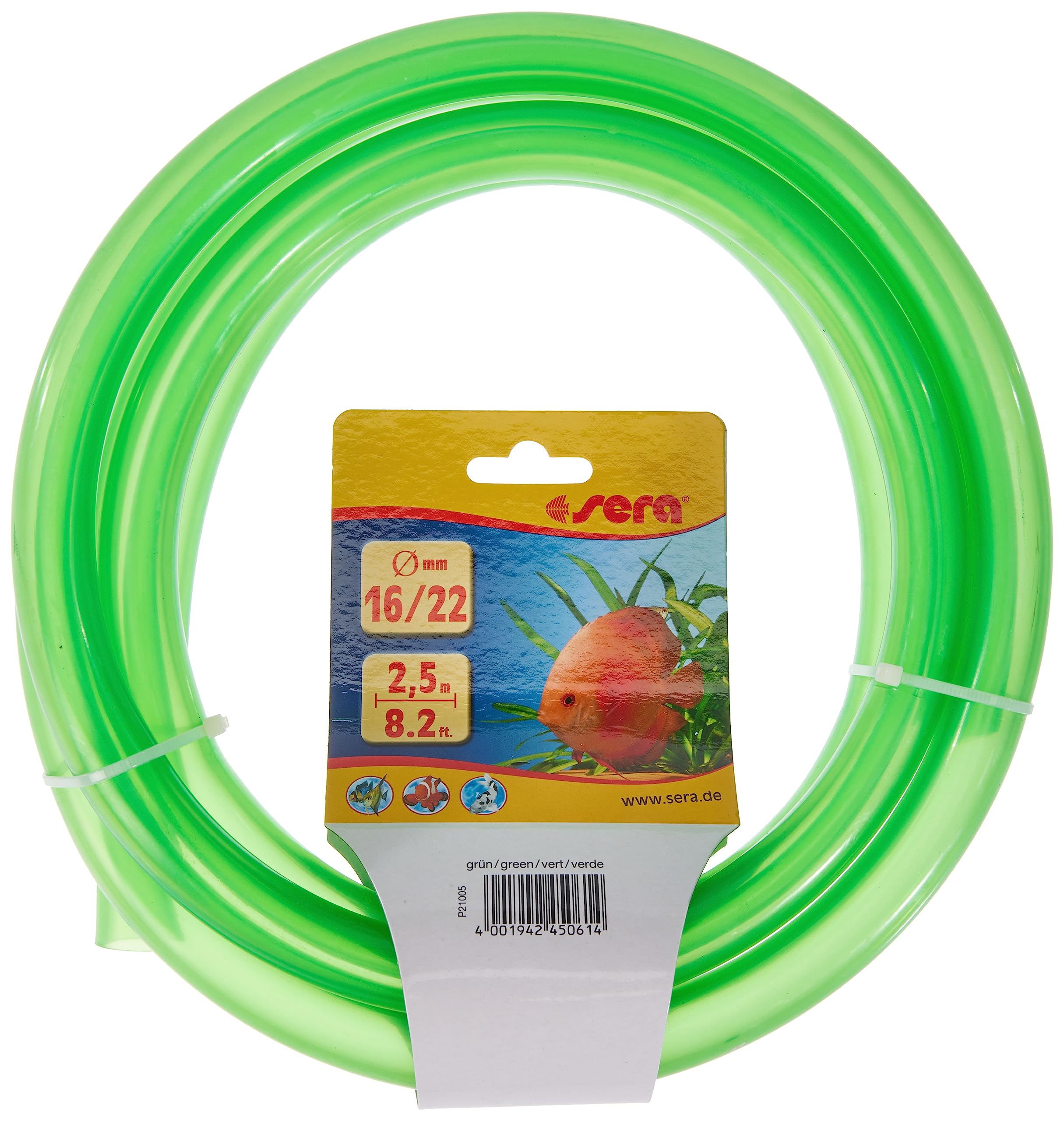 sera 16/22 Hose Green 2.5 m – Hose for Aquarium – Flexible Hoses in Various Diameters, Lengths and Colours