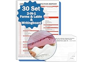 PUNCHMAN 30 Set 2-in-1 Form and Lable Keep Track Organization Kit - 30-Pk 3-Ply Carbonless Record Forms with Hardboard & 30-Pk 2-Ply Adhesive Labels for File Tracking & Management