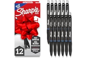 Sharpie S-Gel Pens, Medium Point (0.7mm), Blue Ink, 12 Count - Ideal for Writing, Journaling, Drawing, Coloring, Note-Taking, College Supplies