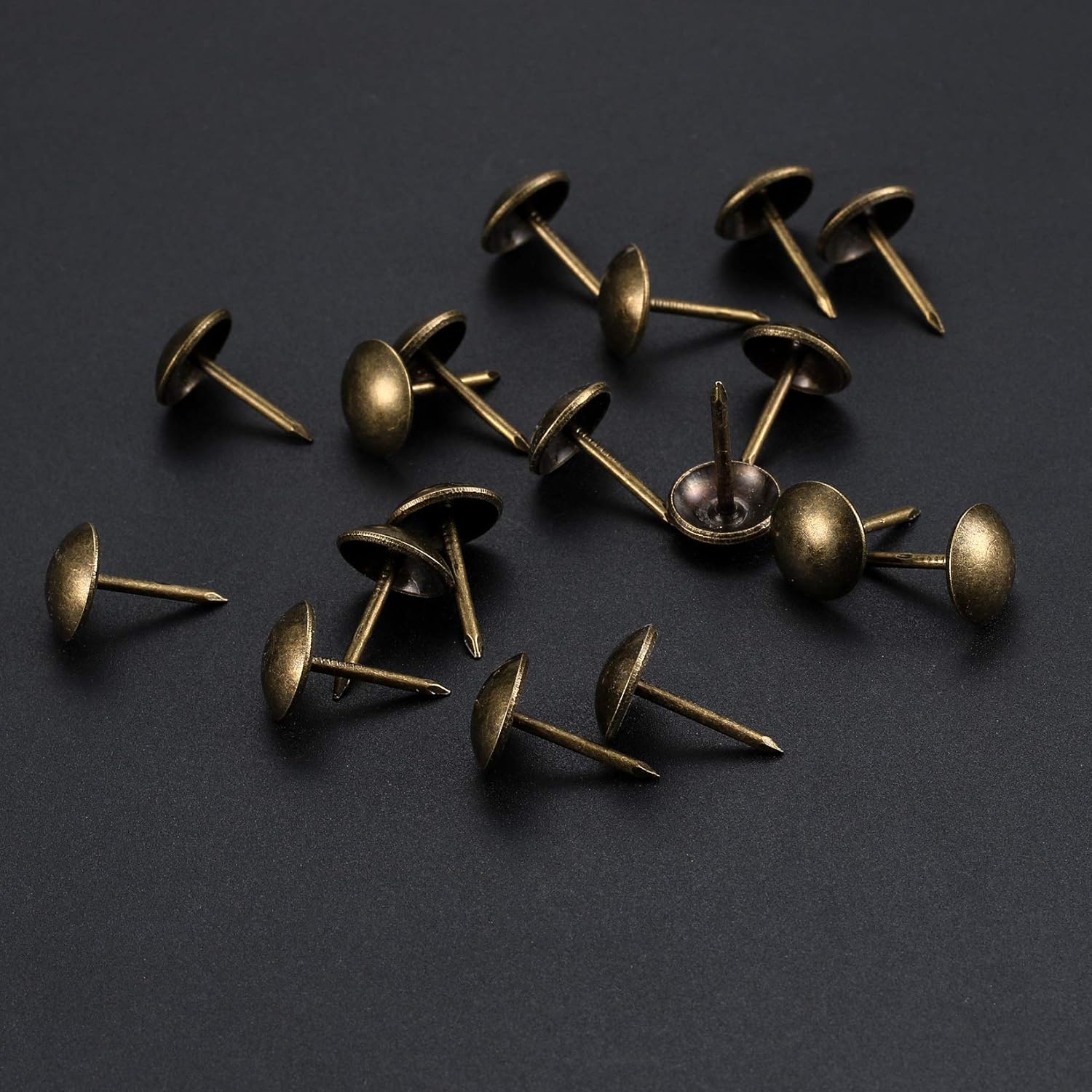 200 Pcs Upholstery Tacks, Antique Bronze Decorative Thumb Tacks, Furniture Push Nail Pins with Plastic Storage Box(11 * 17mm) - Image 5