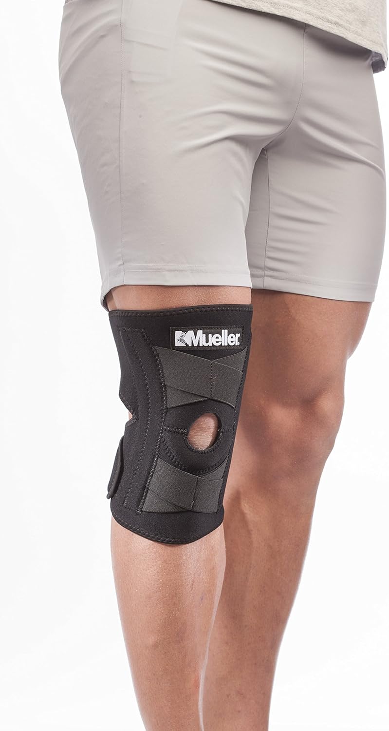 Mueller Self-Adjusting Knee Stabilizer, Black, One Size Fits Most|Measure three inches above knee, fits 14” - 20”: Health & Personal Care
