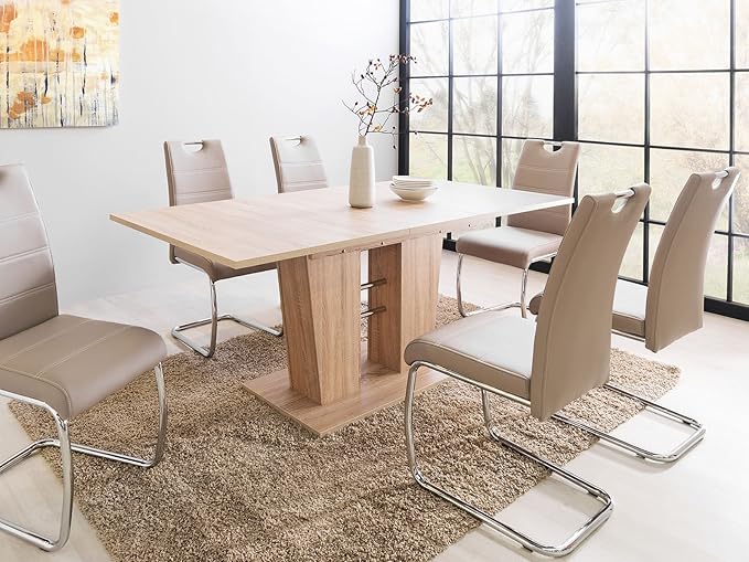 möbelando Esszimmertisch Esstisch Auszugstisch Ausziehtisch Tisch Esszimmer Bomuli I (Sonoma/Eiche)