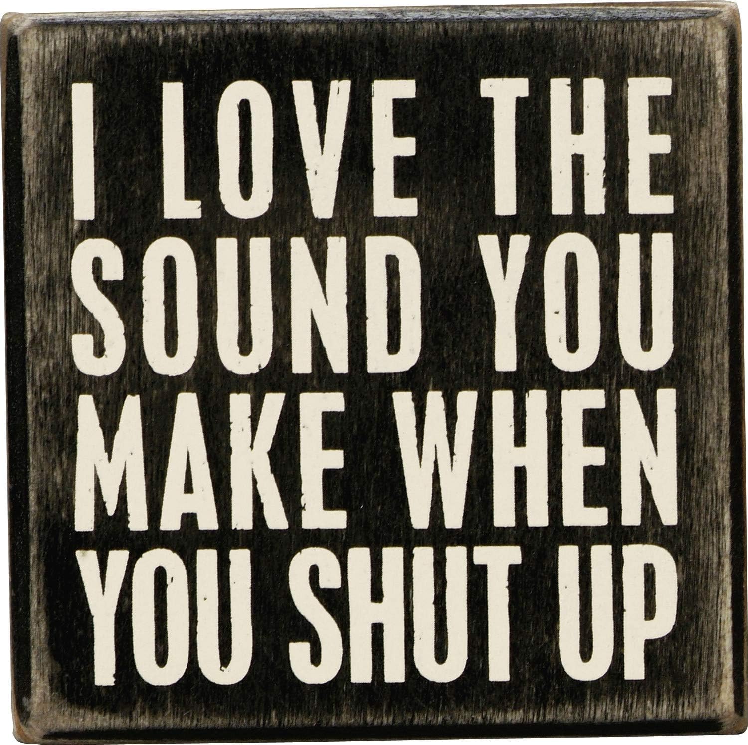 Primitives by Kathy 25172 Pinstriped Trimmed Box Sign, 5-Inch by 5-Inch, Relax We're All Crazy: Home & Kitchen