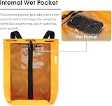WANDF Swim Bag Mesh Drawstring Backpack Orange Beach Gym Gear view 3