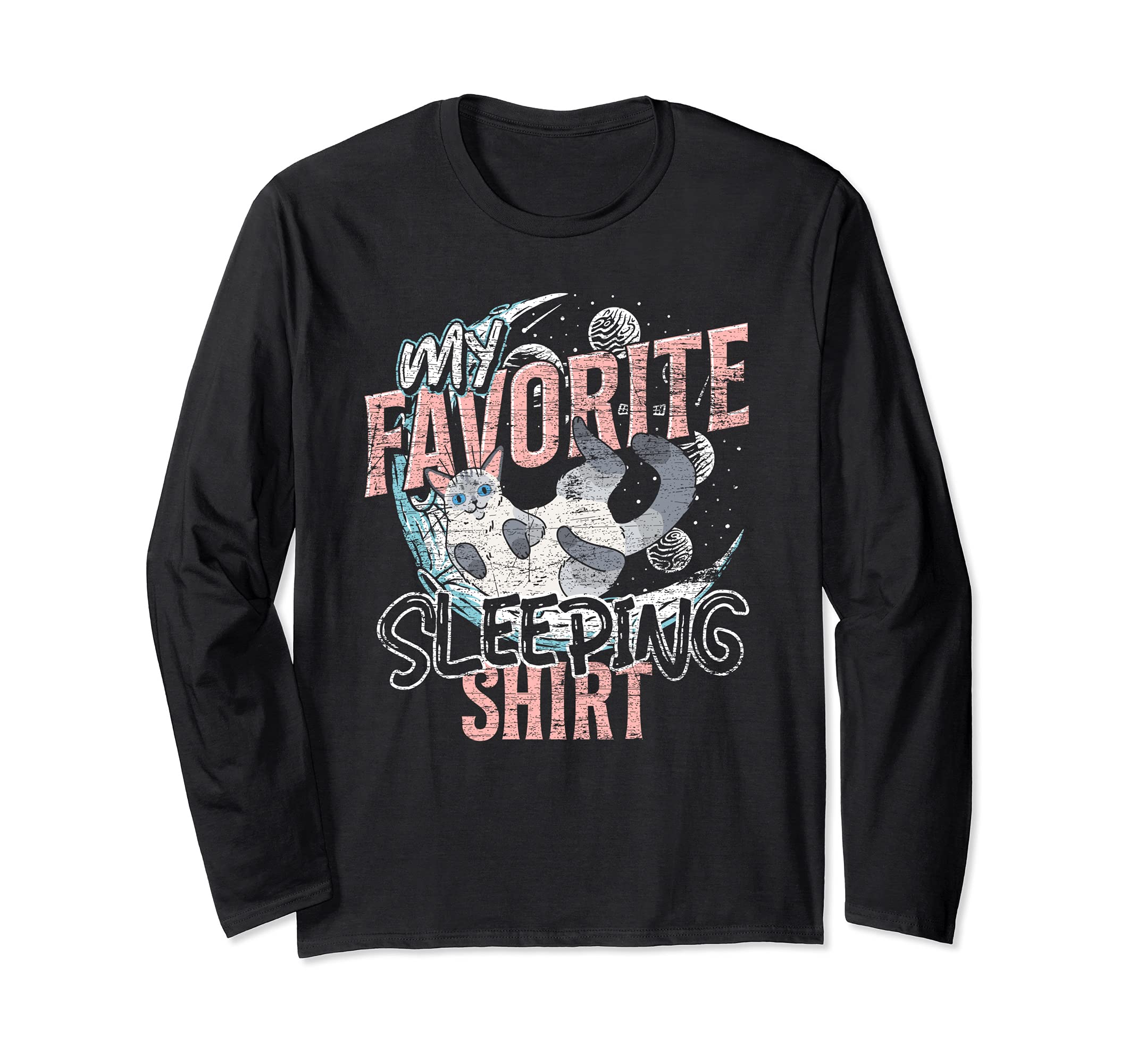 Cute Animal My Favorite Sleeping Shirt Pet Cat Sleeping Long Sleeve T-Shirt