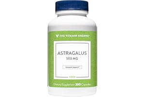 The Vitamin Shoppe Astragalus (Root) 500mg - Herbal Supplement to Support The Immune System & Body's Natural Defenses - Helps Build Stamina, Energy & Vitality (300 Capsules)