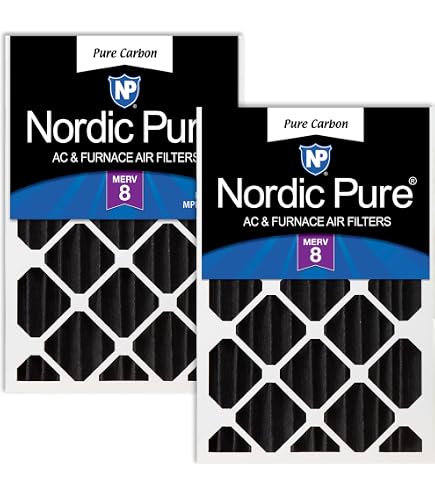 Nordic Pure Filtri Aria Pieghettati MERV 8 Con Carbone Attivo - 20x20x1 Pollice, Confezione Da 12