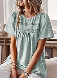 Falechay Womens Summer Tops Solid Blouses for Women