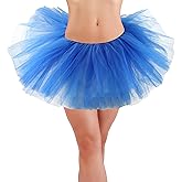 Lanzom Tutus for Women Adult Tutu Skirts Costumes 4 Layered Womens Tutu Skirts for Girls Teens Halloween Ballet(Z-Royal Blue)