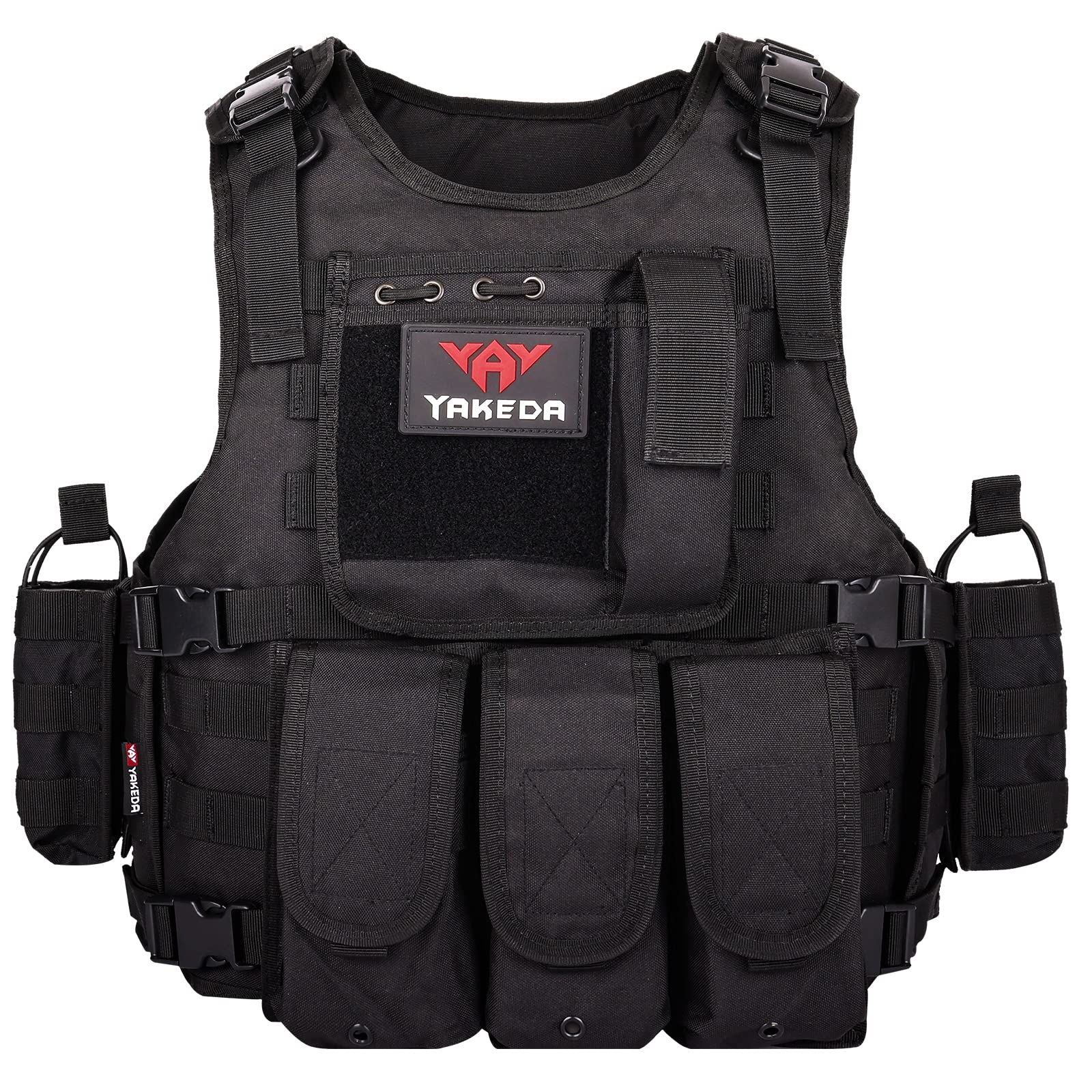 Photo 1 of YAKEDA Outdoor Tactical Airsoft Vest Adjustable Fit Adult (US, Alpha, One Size, Regular, Regular, Black)