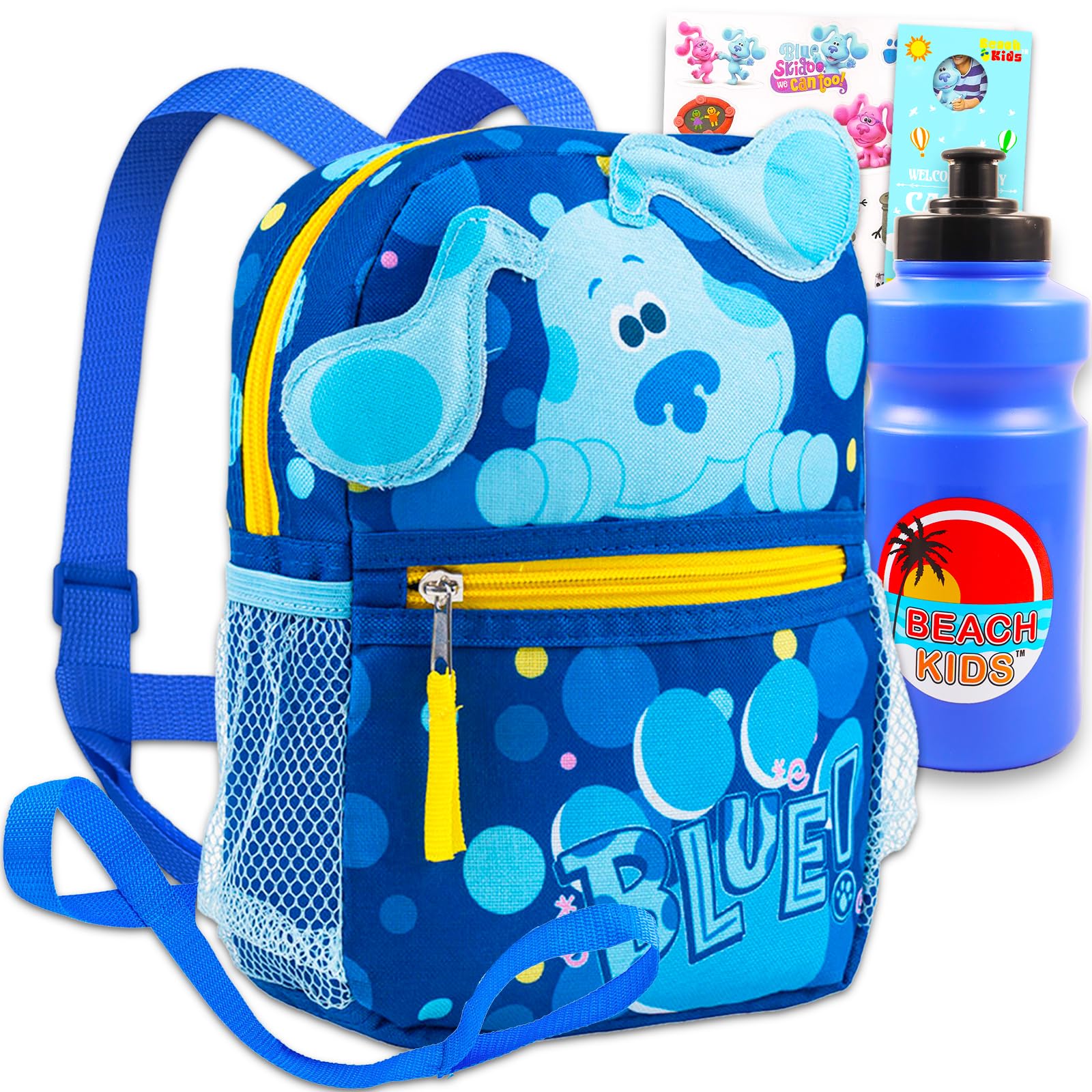 Photo 1 of Blue's Clues 10" Harness Backpack for Toddlers - Boys Backpack for Kids Bundle with Water Bottle, Stickers, More | Blue's Clues Toddler Leash Bag