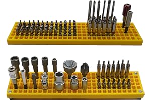 FREE ZONE Bit Organizer Set (Yellow) - 158-Hole 1/4" Hex Bits & Drive Bits Adapter Storage - Toolbox Storage