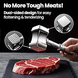 Gourmet Easy Stainless Steel Meat Tenderizer Dual-Sided Mallet 13 oz view 3