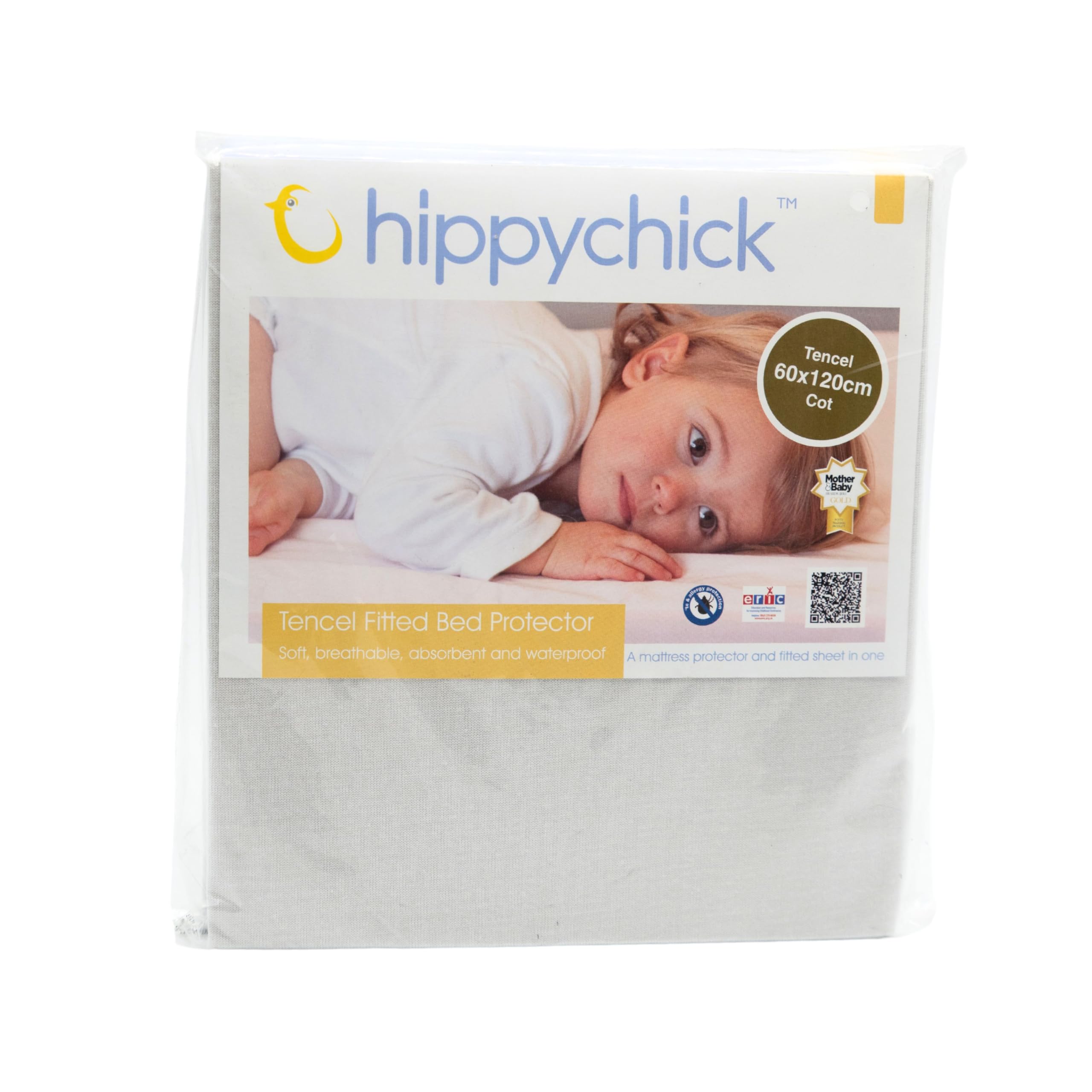 Hippychick Tencel Fitted Waterproof Mattress Protector Cot Bed 60 x 120 cm - Fully waterproof Mattress Covers, Anti-allergy, And Machine-Washable For Premium Comfort And Ease