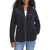 Tommy Hilfiger womens Zipper Hoodie Sherpa Fuzzy Jacket