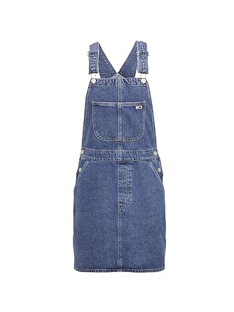 Tommy Jeans Damen Jeanskleid Dungaree Dress mit Latz