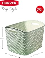 Curver My Style Rattan Effect Storage Baskets Set of 2 28 L Off White view 5