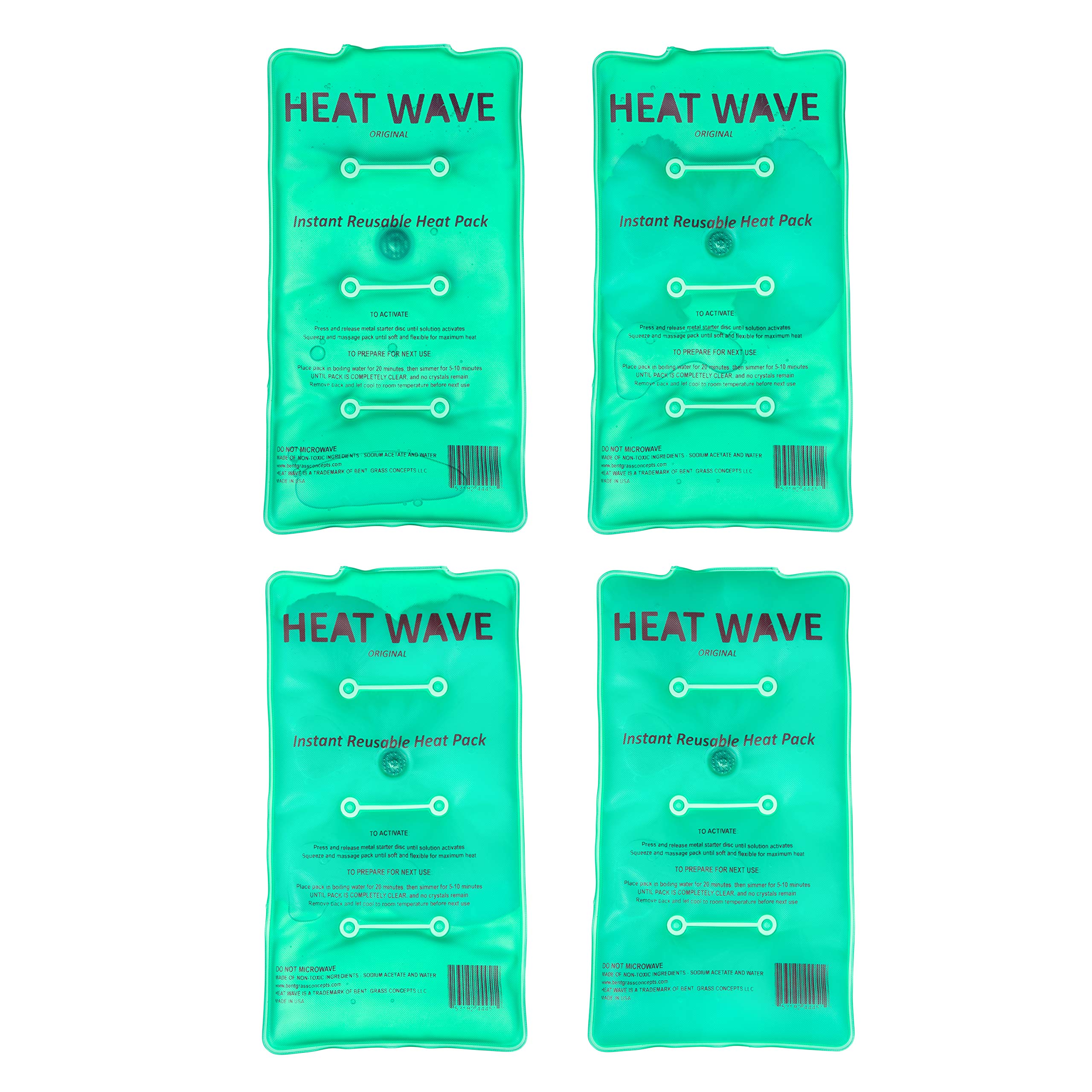 Made in USA Heat Wave Instant Reusable Heat Packs Medium (5x9