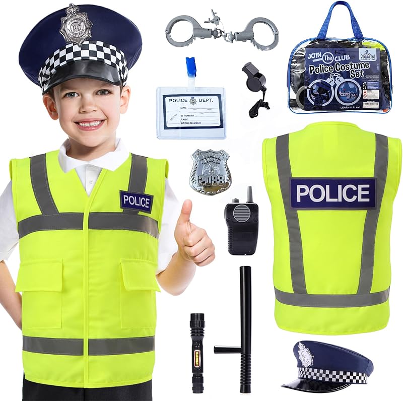 Cheerful Children Toys Police Costume 10 Pcs Set Vest Hat Accessories