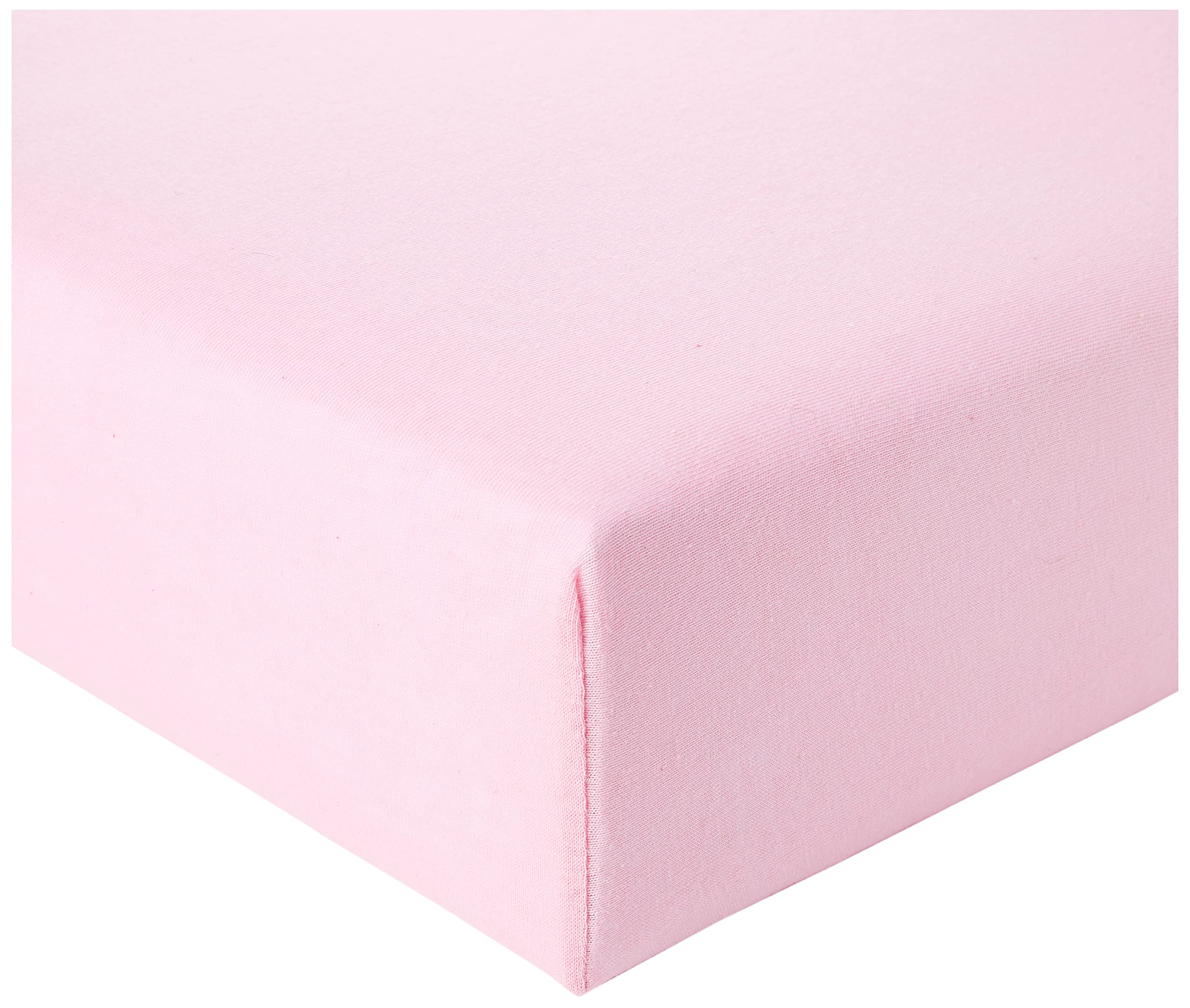 Dudu N Girlie - Cot Bed Sheets 140 x 70 Fitted - Jersey Cotton Hypoallergenic Cot Bed Bedding Fully Elasticated Skirt Breathable Easy Care - (Pack of 2, White & Pink)