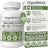 Magnesium Glycinate / Bisglycinate 250mg Per Capsule Highest Potency Chelated Magnesium Glycinate Supplement. 120 Capsules Pe