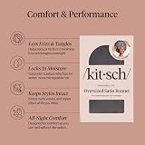 Kitsch XL Satin Bonnet for Sleeping Charcoal - Adjustable Tie Band view 3