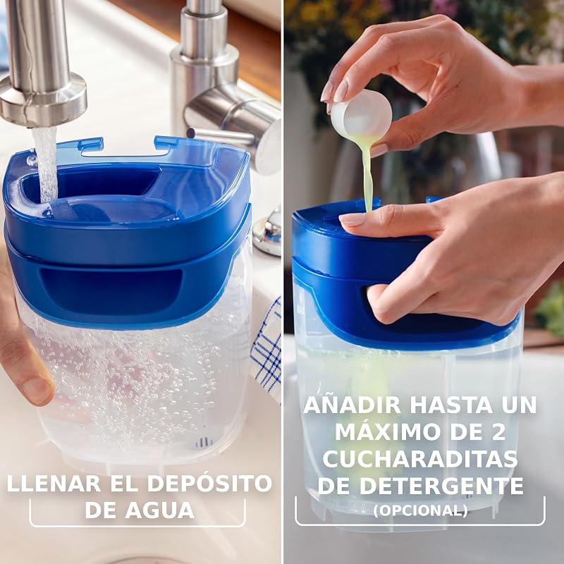 H2Pro Sistema de Mopa Plana, Microfibra Gris y Azul
