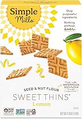 Simple Mills Sweet Thins Lemon Cookies, 1pk, 4.25oz | Light, Crispy, Crunchy Texture, Sweetened with Coconut Sugar, Made with