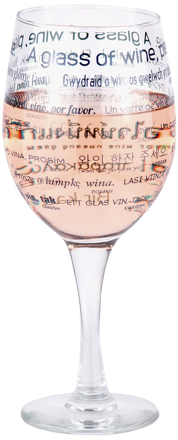 HOW TO ORDER A GLASS OF WINE In 25 languages Large Wine Glass Novelty