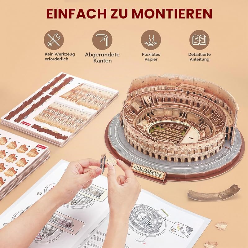 3D Puzzle, Kolosseum,Italien, Architekturmodell, 163 Teile