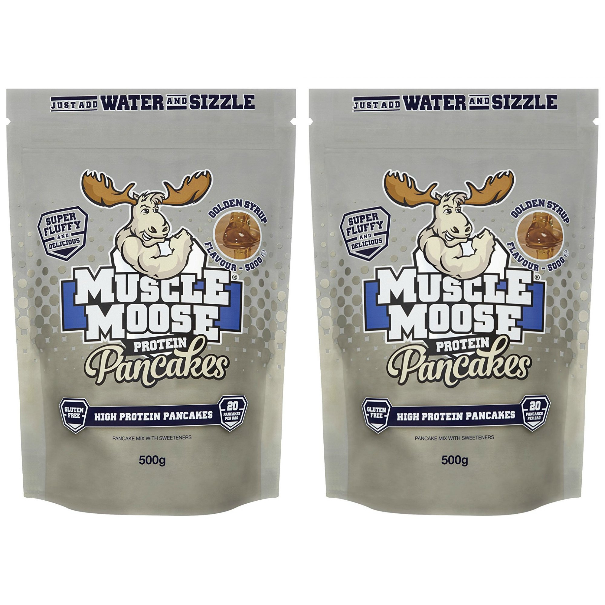 Muscle Moose - Protein Pancakes 2x 500g packs (Golden Syrup Flavour)